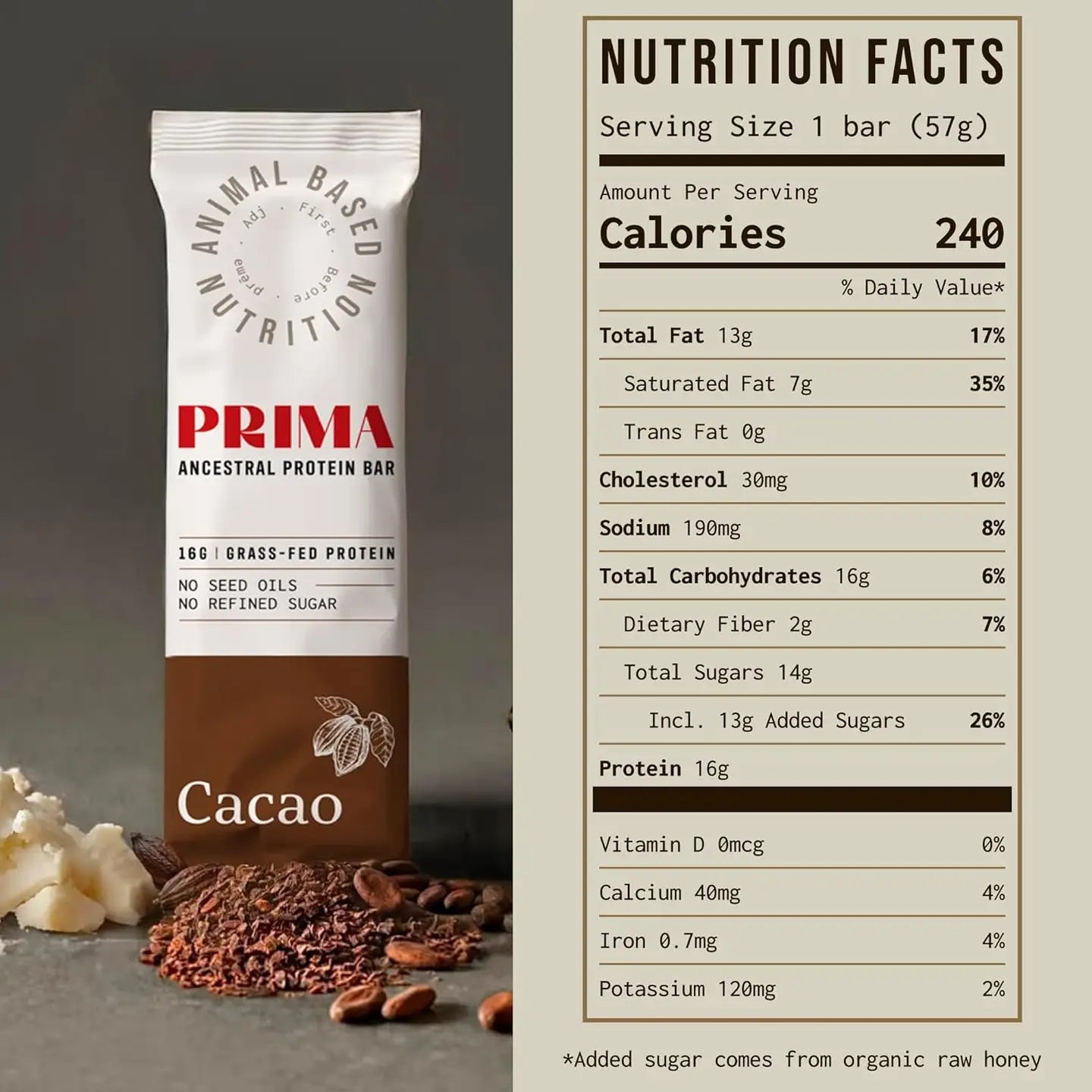 Prima Ancestral Protein Bar - Cacao