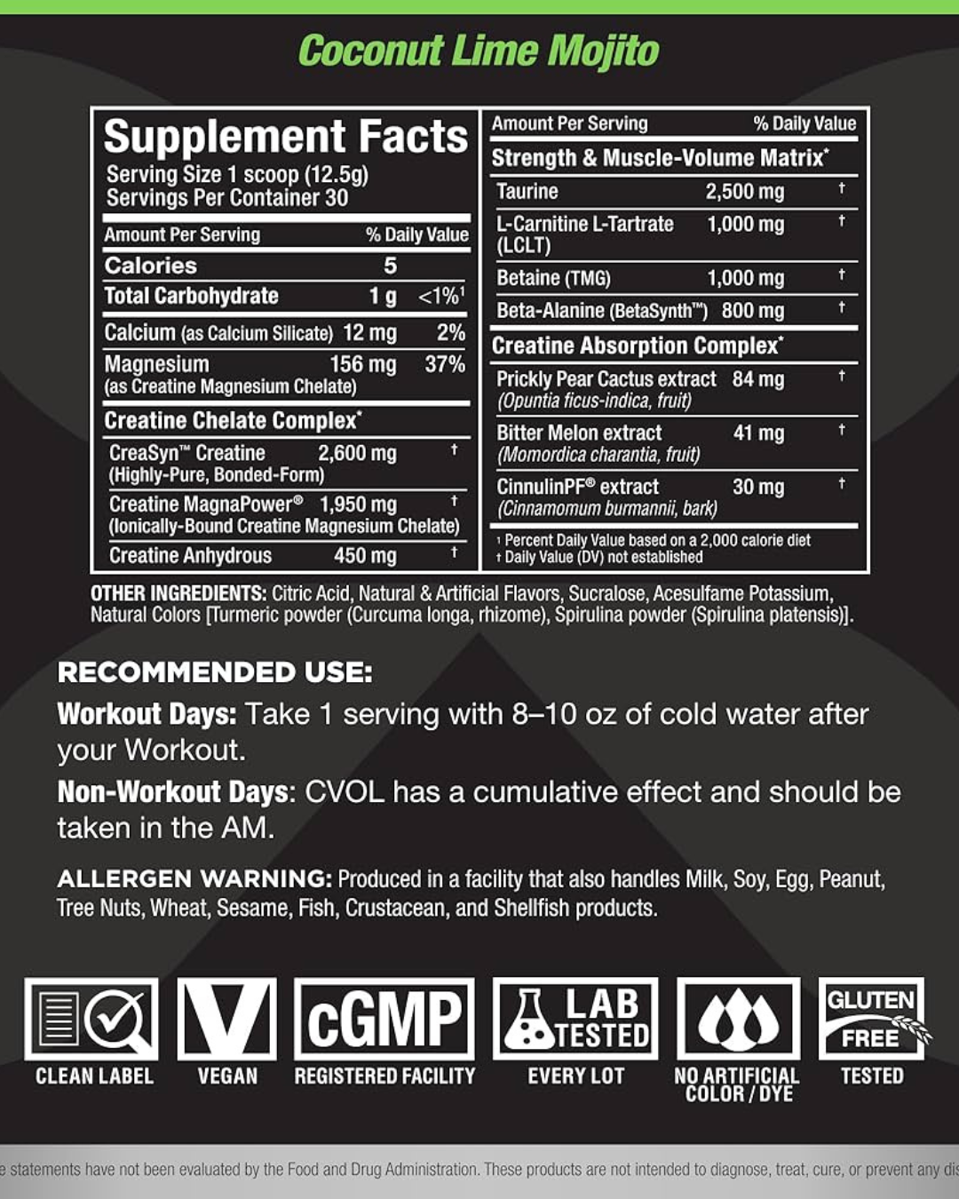 ALLMAX C:VOL Post-Workout Recovery