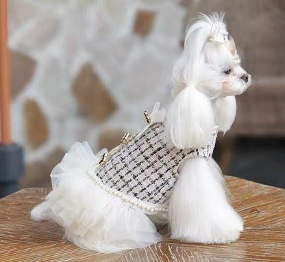 Coco Chewnel Dress – Luxury Tweed Dog Dress