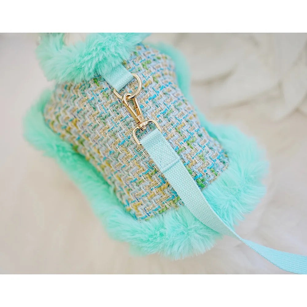 Riviera Tweed Dog Harness Set | Harness Hat and Leash Outfit