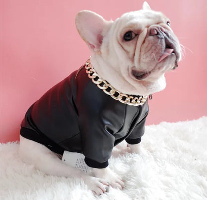 Boujee Dog Leather Jacket | Dog Jacket for Cold Weather