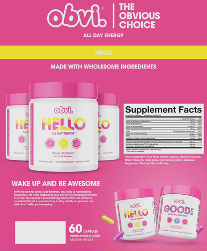 Obvi. Hello - Energy Supplements for Clarity
