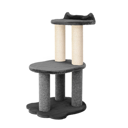 Relaxation - 2-Level Cat Tree - Grey Faux Fur