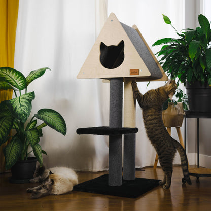 Teepee Hideout - Deluxe 2-Level Cat Tree