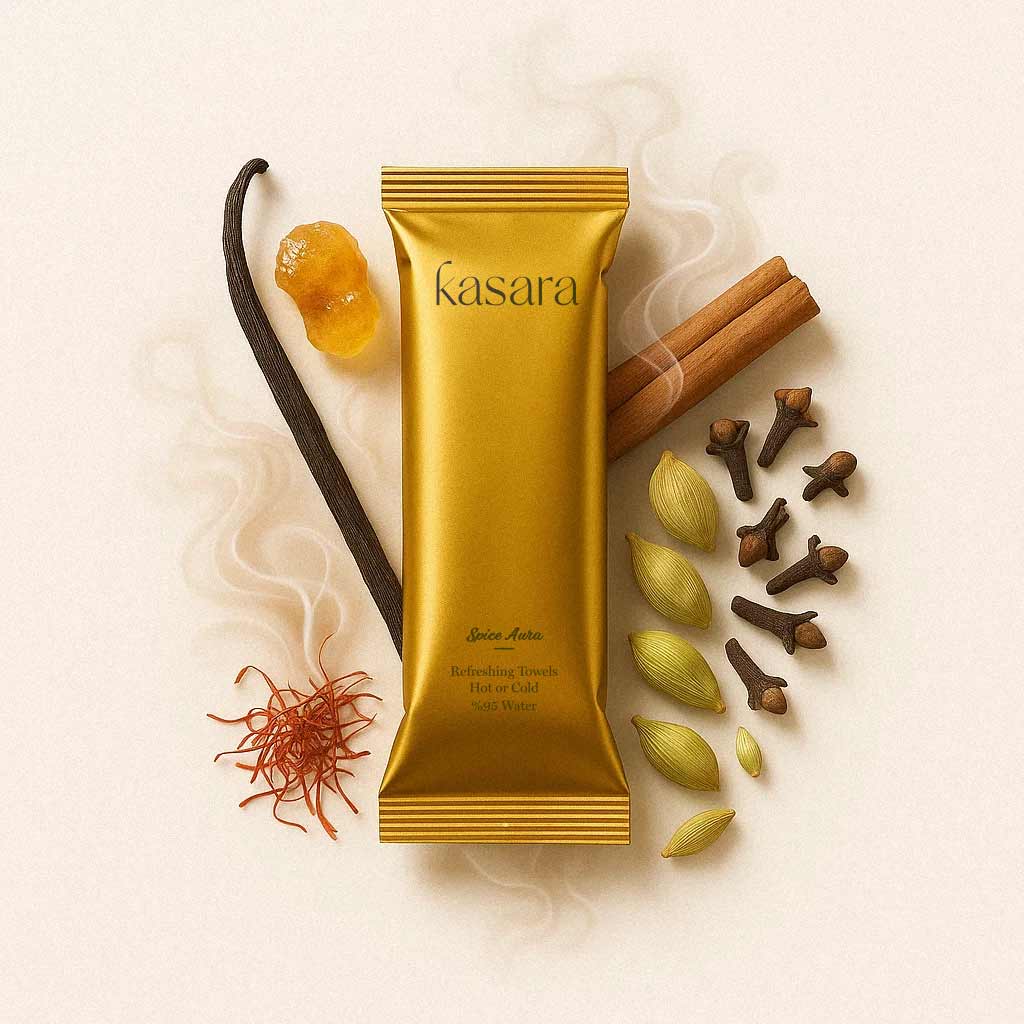 Scented Towel – Woody Amber Essence (Hot or Cold Use) Alcohol-Free