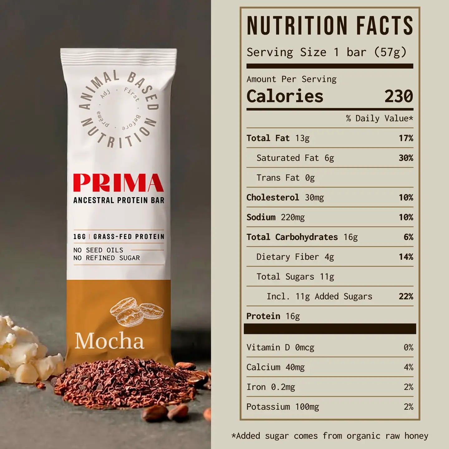 Prima Ancestral Protein Bar - Mocha