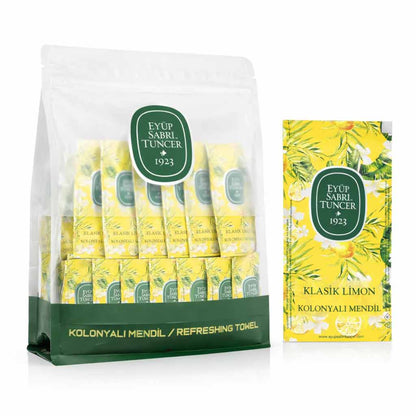 Eyup Sabri Tuncer Classic Lemon Scented Refreshing Wipes – 150 Pack, Small Size