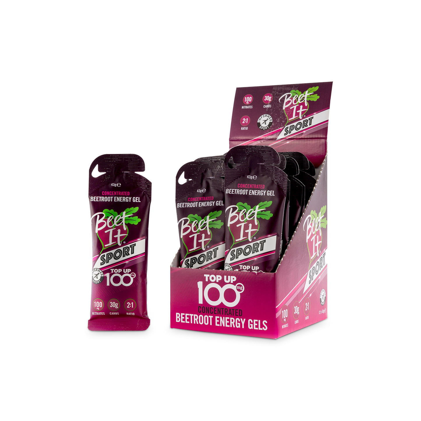 Beet It Sport Top Up 100 - Box of 12 Energy Gels